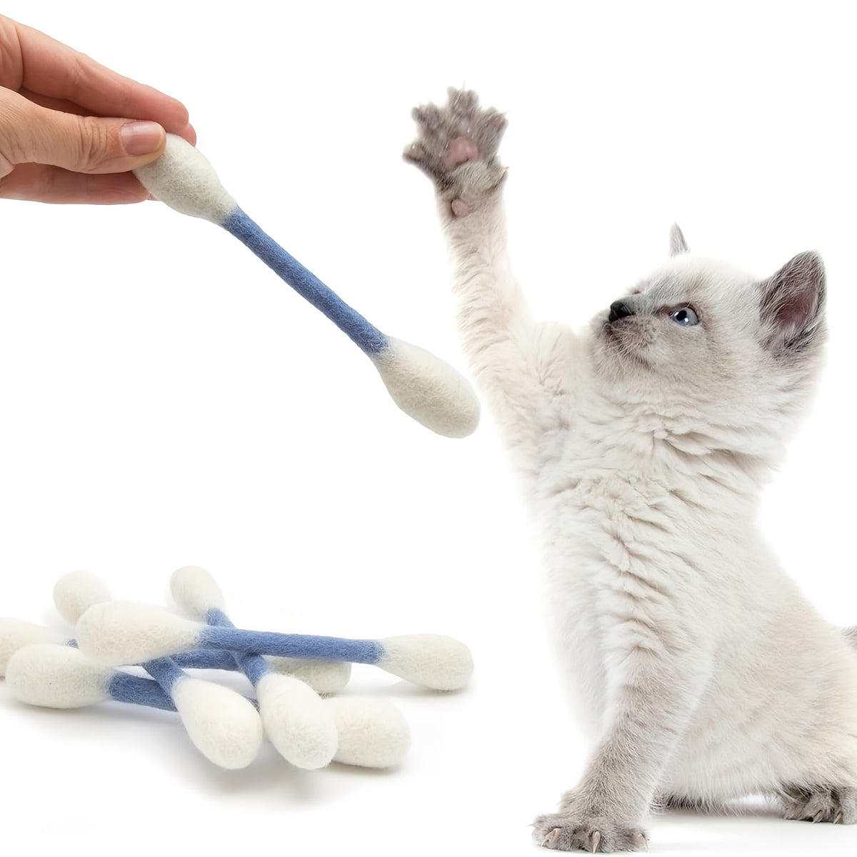 Interactive Cat Toy Sticks 10 Pack, Extra Large Assorted Color Pet Toys for Supervised Indoor Play, Daily Activity and Cat Lover Gifts