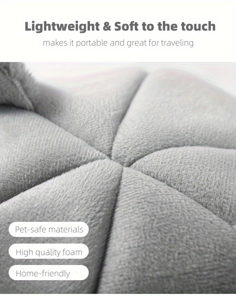 Cat Cave Bed with Cute Cat Ears for Indoor Cats and Kittens, Gray Enclosed Sleeping House with Rounded Entrance for Quiet Naps