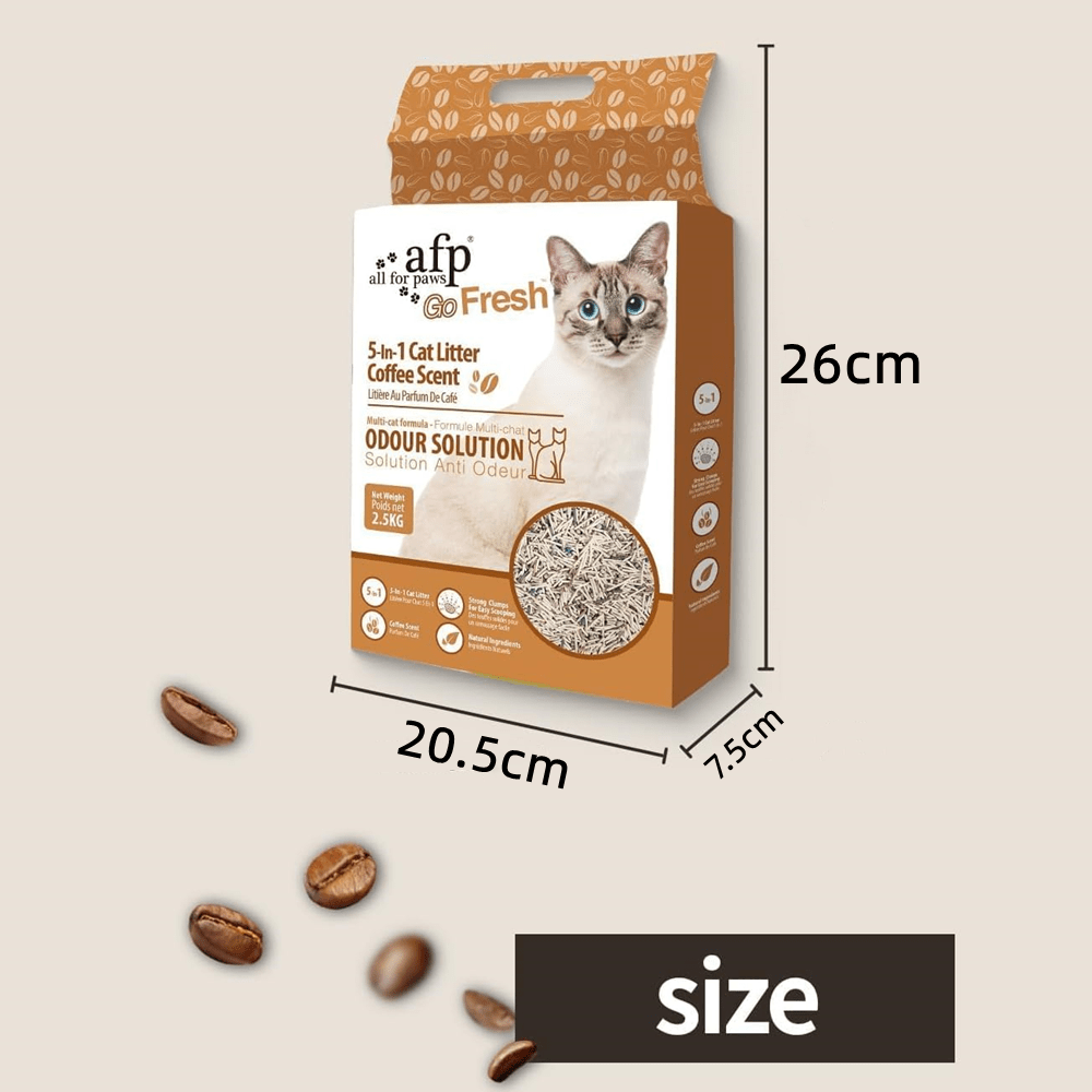 Tofu Mix Cat Litter with Coffee Scent, 5-in-1 Quick-Clumping Low-Dust Blend in 16.5 lb and 33 lb Options for Daily Indoor Litter Box Care
