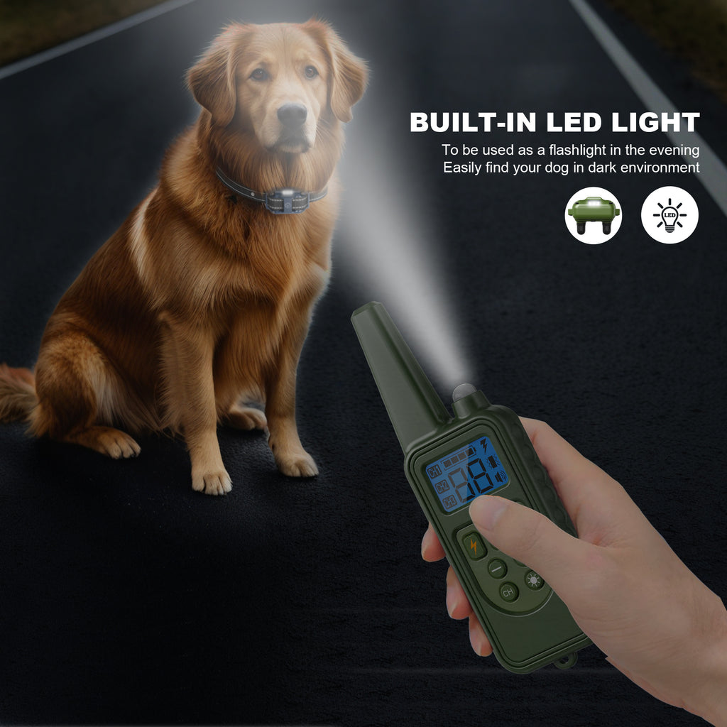 Dog Training Collar with LED Function, Beep, Vibration and Static Stimulation Modes for Supervised Sessions, Available in 1, 2 or 3 Dog Options