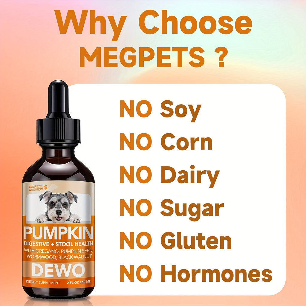Pet Supplement Drops with Black Walnut and Pumpkin Seed, 2 fl oz Liquid Format with One, Two or Three Bottle Options for Veterinarian-Guided Care