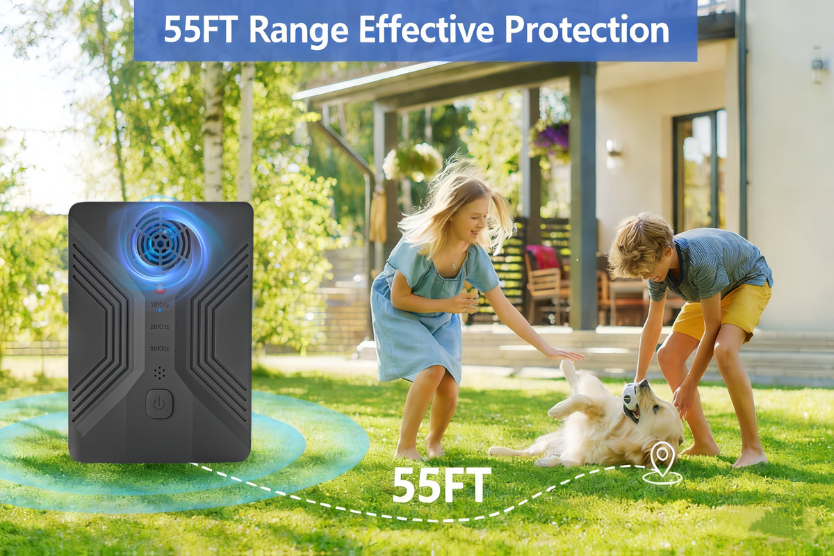 Automatic Ultrasonic Bark Deterrent with 3 Modes, USB Rechargeable Black Bark Box with Listed 55ft Range for Supervised Dog Behavior Management