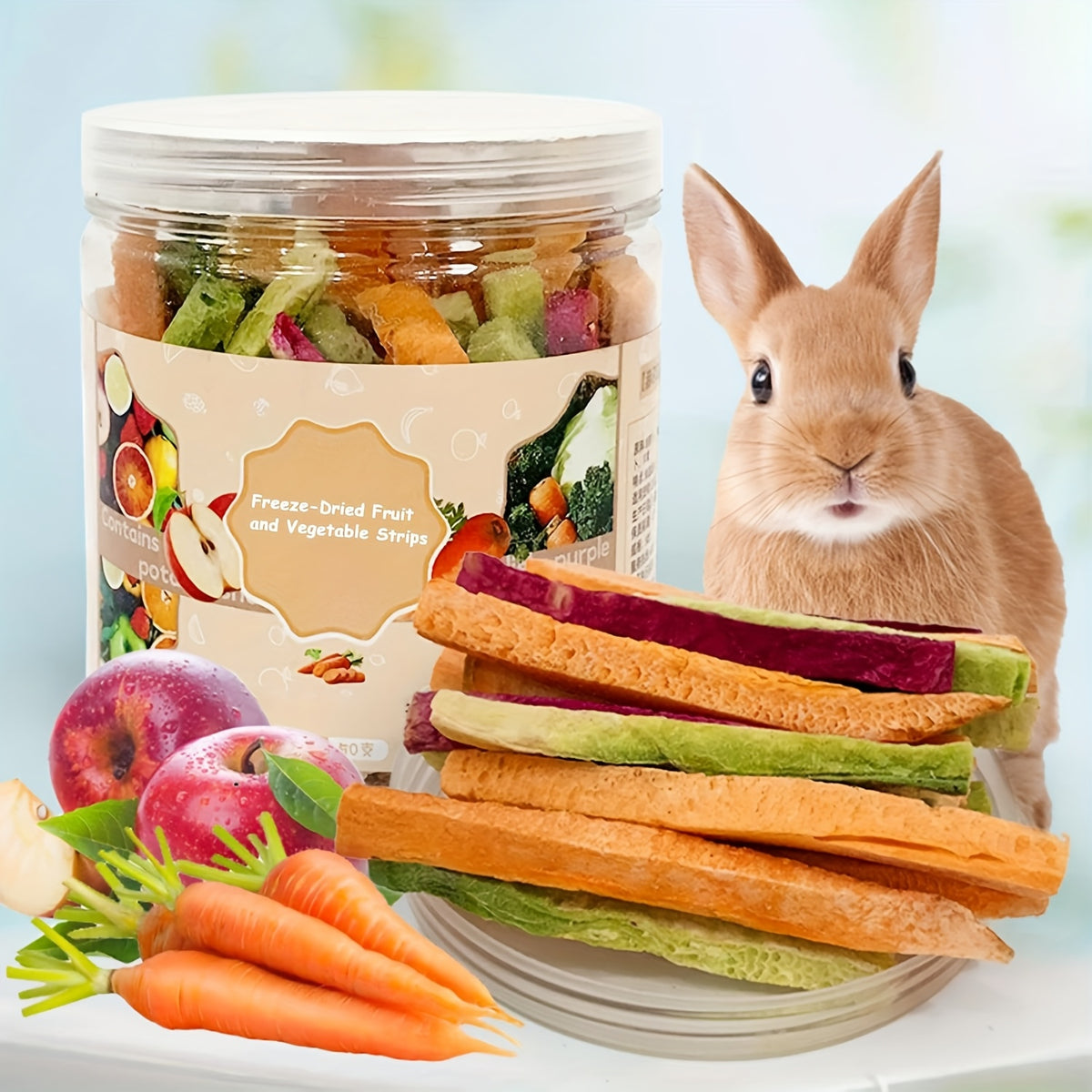 Freeze Dried Small Animal Treats with Vegetables and Fruits, Three Style Options for Pet Owners Planning Species-Appropriate Snack and Reward Routines