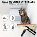 Cat Wall Shelf with Sisal Scratching Mat, Solid Wood Cat Perch with Metal Brackets for Indoor Climbing, Elevated Resting and Space-Saving Lounging