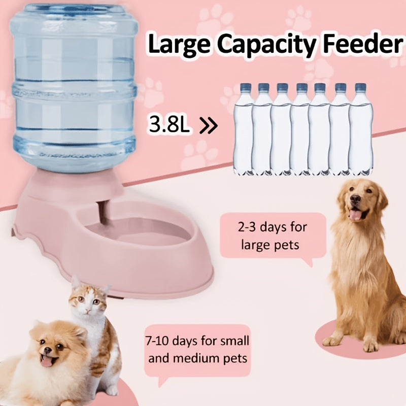 Gravity Dog Feeder or Water Dispenser, 1 Gallon Pet Food and Water Bowl Options for Cats and Small to Medium Dogs, Battery-Free PP Design