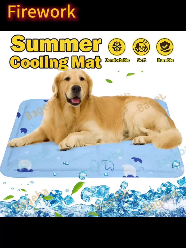 Gel Cooling Mat for Dogs and Cats, Water-Activated Reusable Pet Resting Pad in Two Sizes and Four Patterns for Indoor and Outdoor Summer Lounging