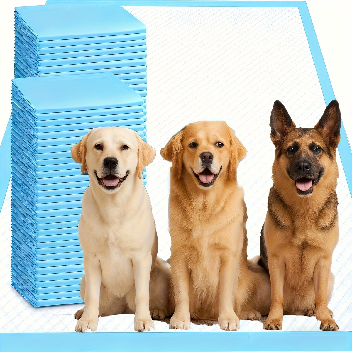 Extra Large Puppy Pads with 8-Layer Absorbent Design, Dog Potty Training Mats for Floors, Crates and Travel, Multiple Sizes in 39 to 100 Count Packs