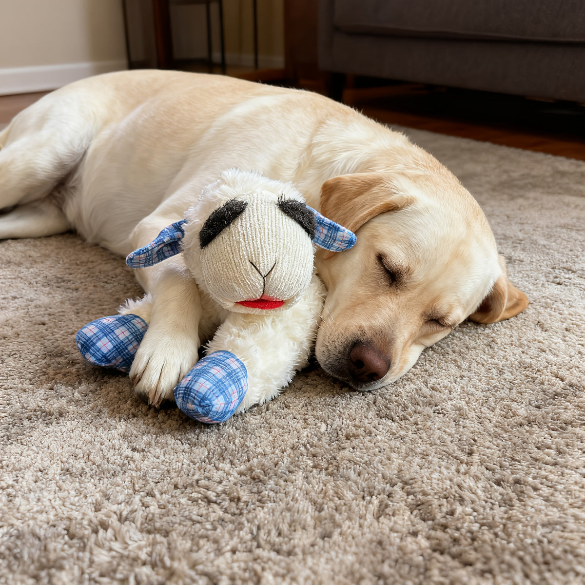 Squeaky Plush Dog Toy with 5 Sound Makers, White Soft Pet Companion for Gentle Small and Medium Dogs, Supervised Indoor Play and Dog Lover Gifts