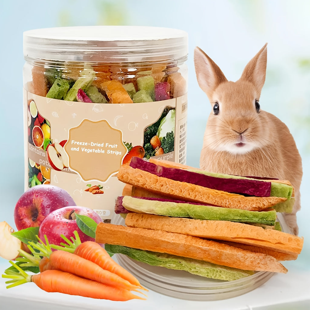 Freeze Dried Small Animal Treats with Vegetables and Fruits, Three Style Options for Pet Owners Planning Species-Appropriate Snack and Reward Routines