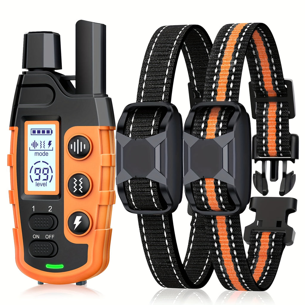 Rechargeable Dog Training Collar for 2 Dogs, 2800ft Listed Remote Range with Beep, Vibration and Static Stimulation for Supervised Training