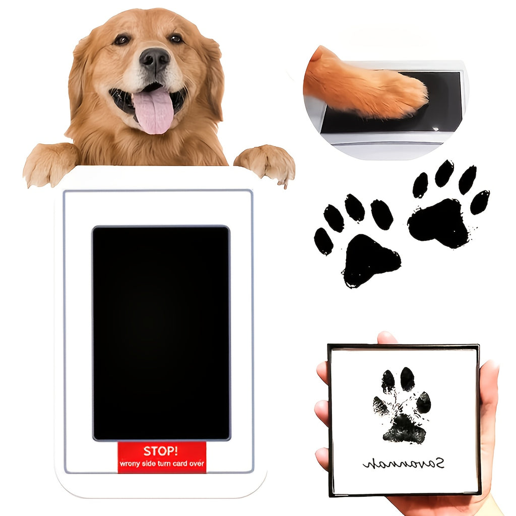 Dog Paw Print Ink Pad Kit for Cats and Dogs, Quick-Dry Black Ink Pet Keepsake Set for Memory Crafts, Memorial Gifts and New Pet Owners