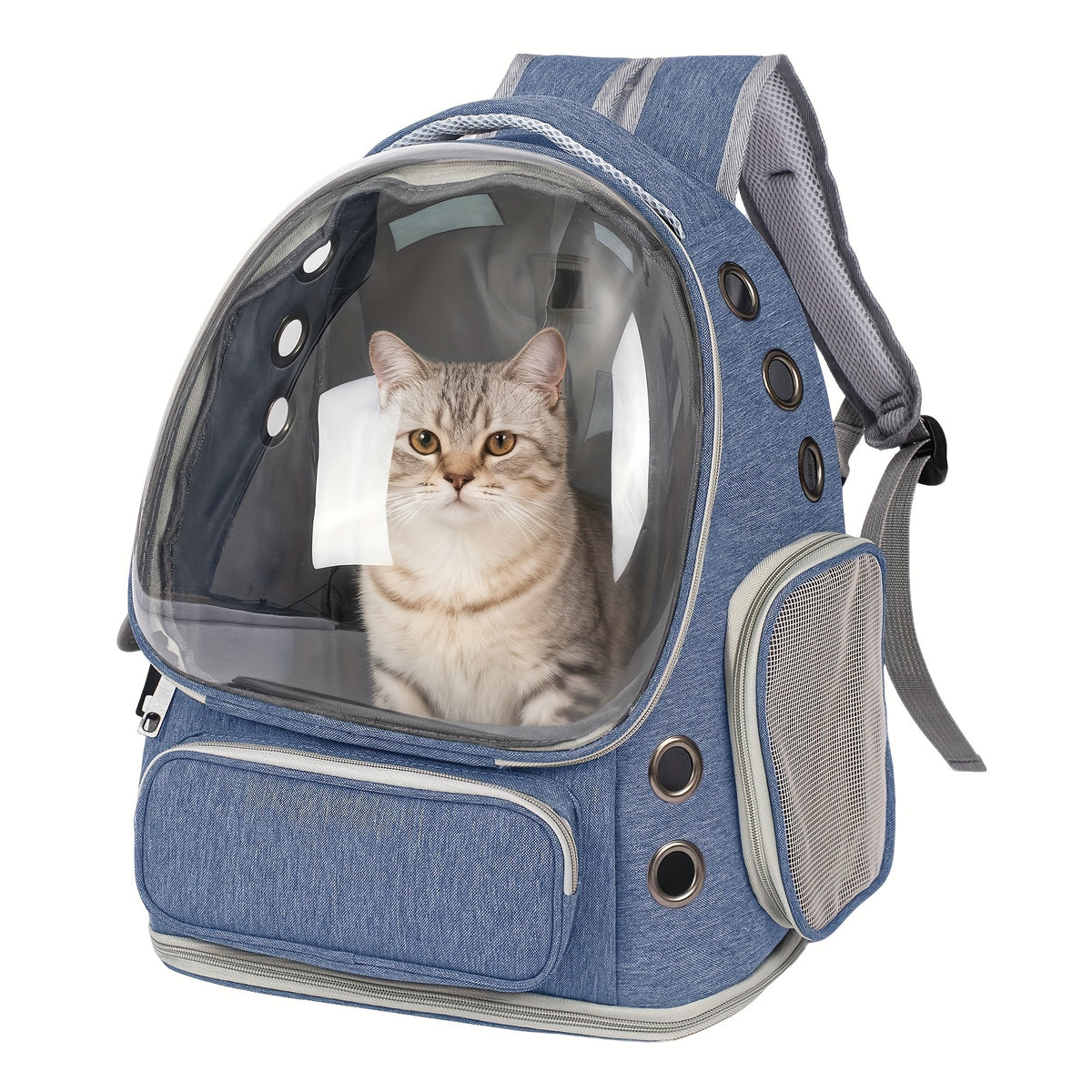 Cat Carrier Backpack with Clear Bubble Window, Breathable Space Capsule Travel Bag with Zipper Entry for Cats and Kittens, Six Color Options