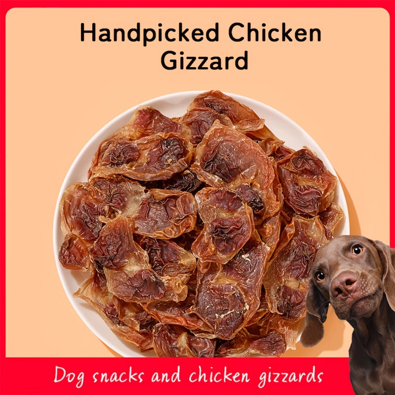 Chicken Gizzard Dog Treats, Air-Dried Jerky Slices for Supervised Training Rewards, Everyday Snack Breaks and Dog Owner Gift Baskets