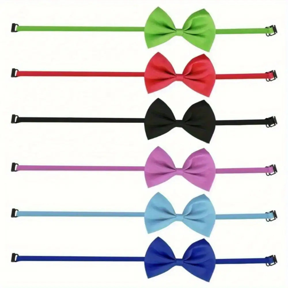 Pet Bow Tie Set 50 Pieces, Random Mixed Color Soft Fabric Dog and Cat Dress-Up Accessories for Grooming Finishes, Birthday Parties and Photo Sessions