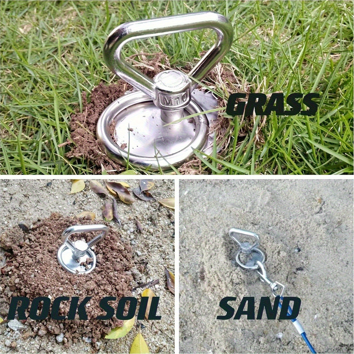 Spiral Dog Tie Out Stake, 13-Inch 304 Stainless Steel Ground Anchor with 360° Swivel for Supervised Backyard and Camping Use, 1 or 2 Sets