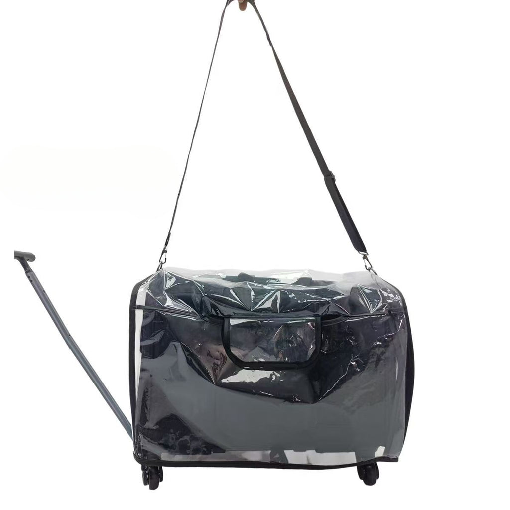 Cat Carrier Rain Cover Only, Transparent EVA Dust Cover with Double-Zipper Access Door for Pet Trolley Suitcases, 50 x 33 x 31 cm