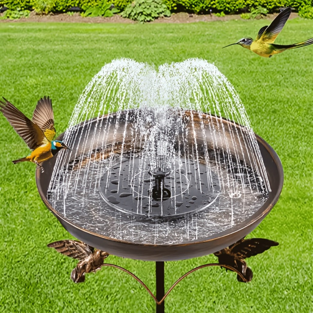 Standing Metal Bird Bath in Copper Tone with Bird Accent, Vintage Bowl-Shaped Outdoor Water Basin for Garden, Yard, Patio and Lawn Decor