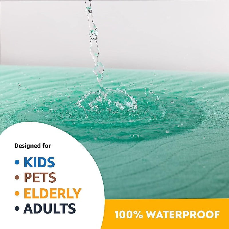 Washable Dog Pee Pad 17.72 x 23.62 Inches, Blue-Green Reusable Pet Training Mat for Puppy House Training, Dog Crates and Pet Beds