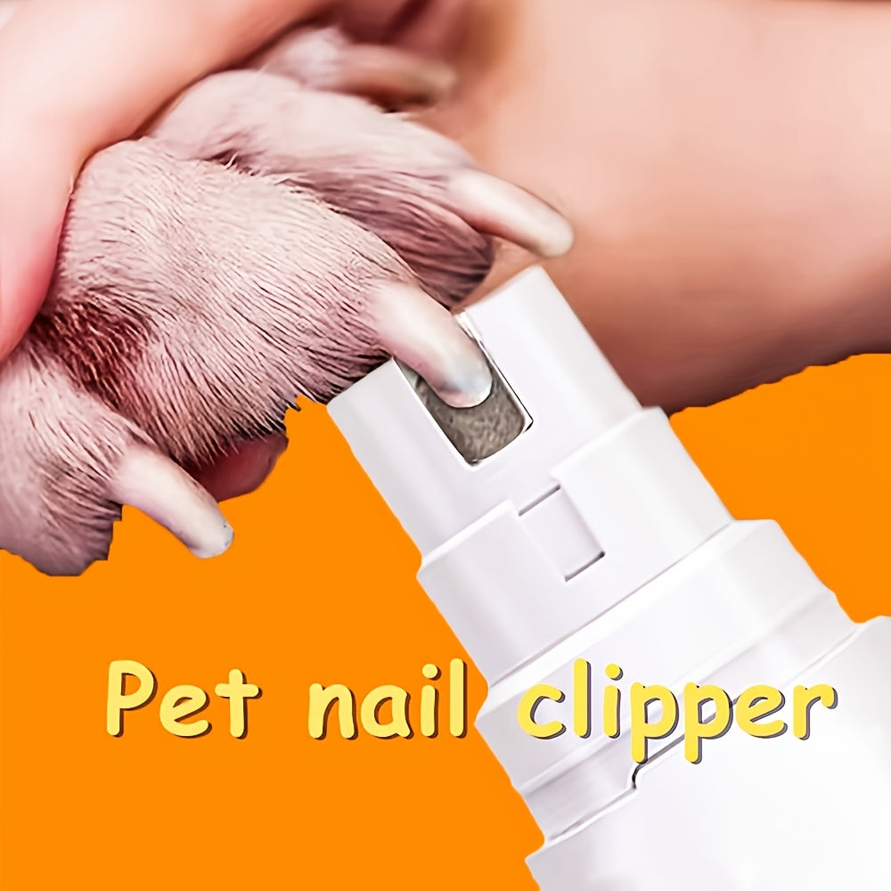 Electric Dog Nail Grinder and Trimmer, Lightweight White 2-Speed Pet Nail File with 5000 and 7500 RPM Settings for Puppy and Dog Paw Grooming