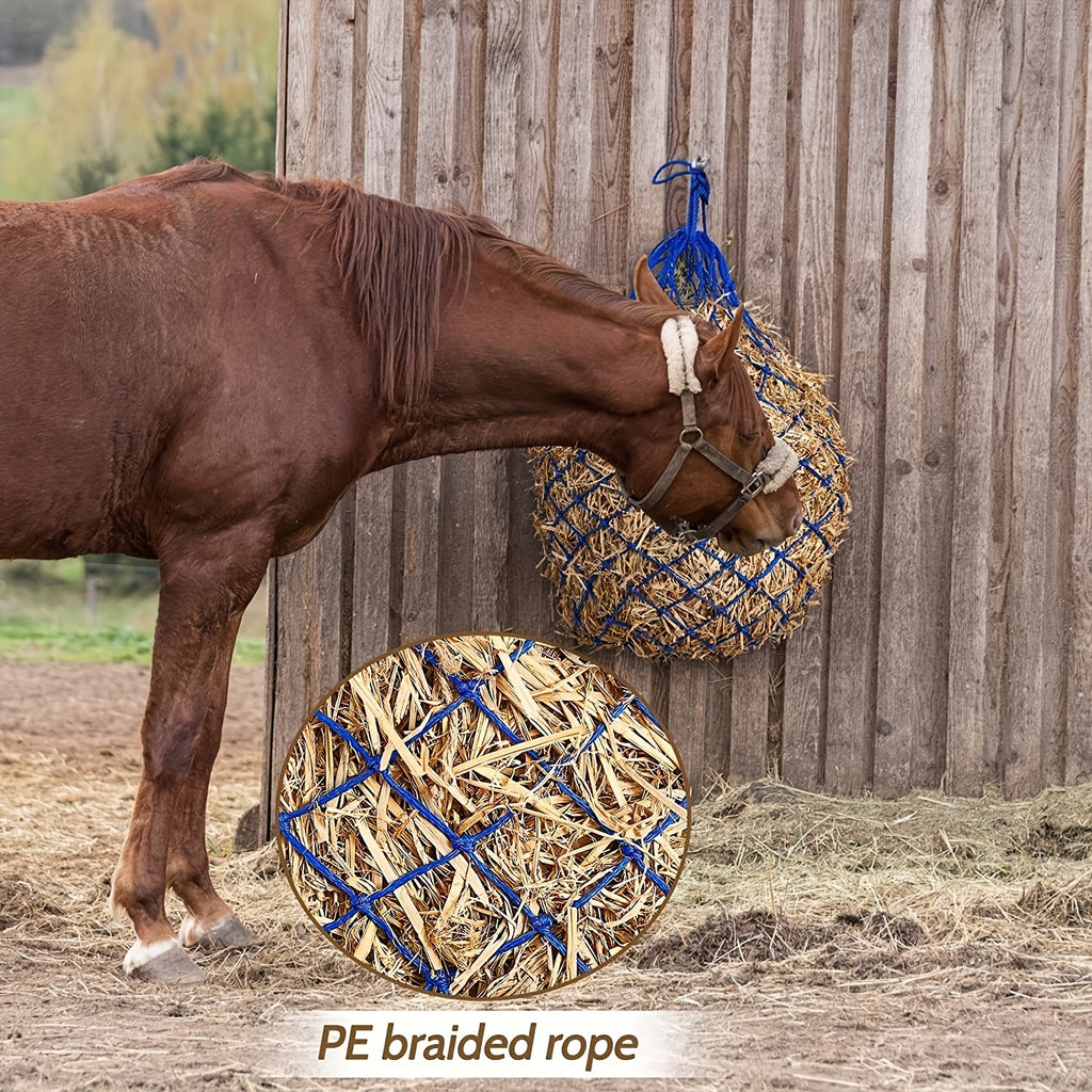 Horse Hay Nets 2 Pack, 40-Inch Slow Feed Hay Bags with 2-Inch Holes for Horses, Sheep and Donkeys, Black or Red Feeding Net Options