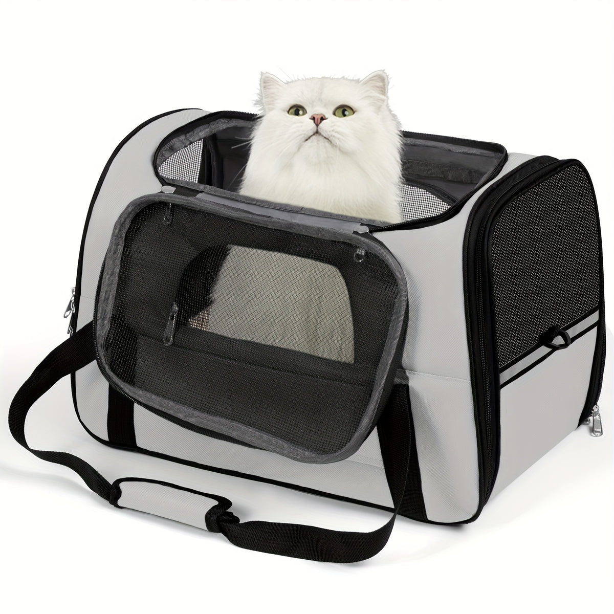 Foldable Dog and Cat Carrier for Pets up to 15 lbs, Soft-Sided Portable Travel Bag for Puppies, Kittens, Vet Visits and Everyday Outings, Seven Colors