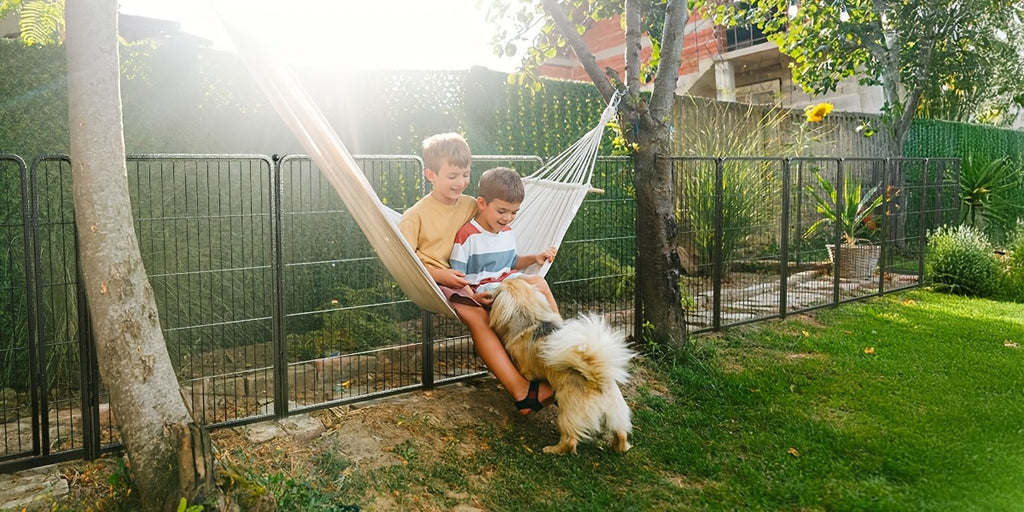 Dog Playpen 40 Inch in Silvery, Metal Pet Exercise Fence with Gate and 8, 16, 32 or 48 Panel Options for Indoor, Yard and RV Camping Use