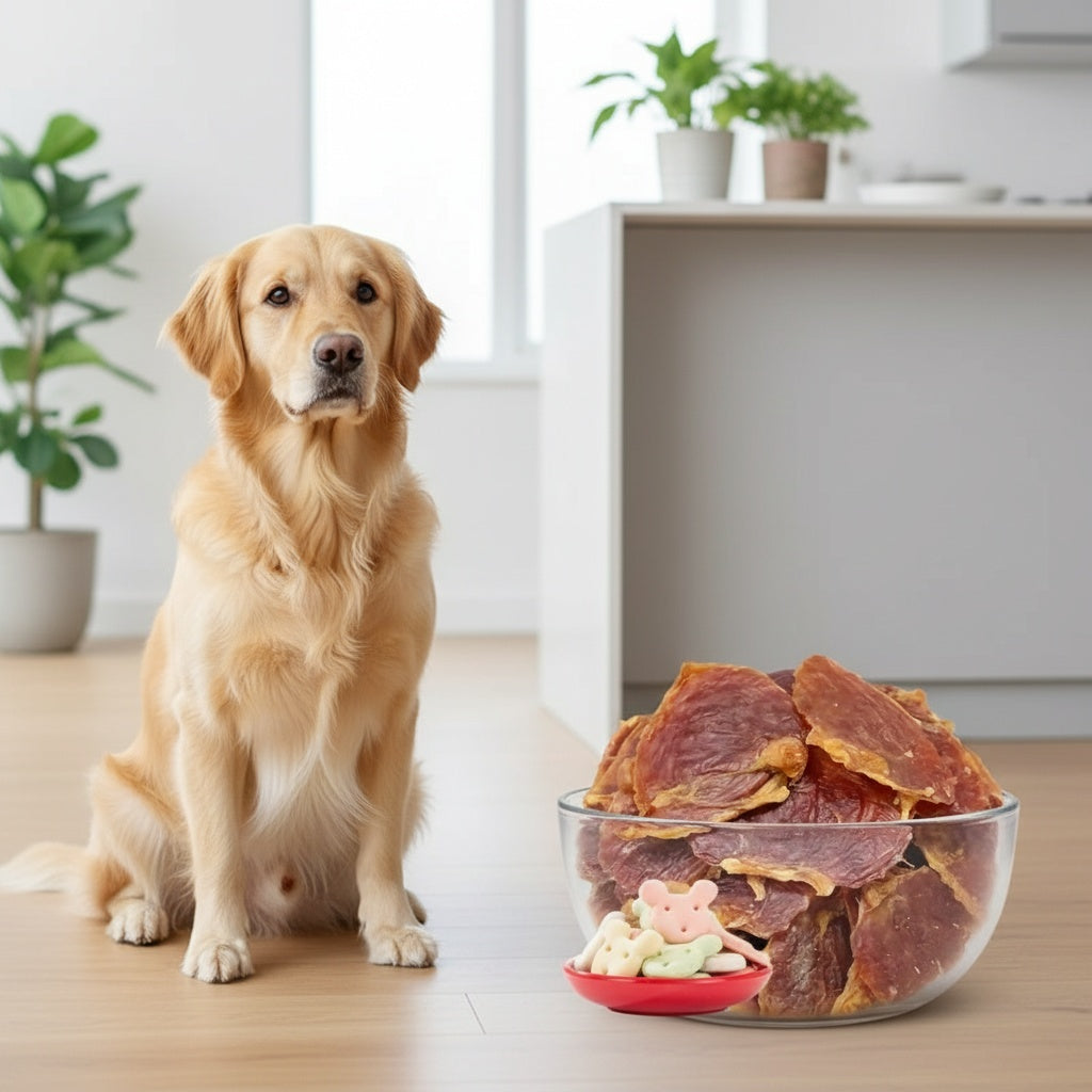 Chicken Gizzard Jerky for Dogs 7.05 oz, Grain-Free High-Protein Dog Treat Slices with No Artificial Flavors for Positive-Reward Training