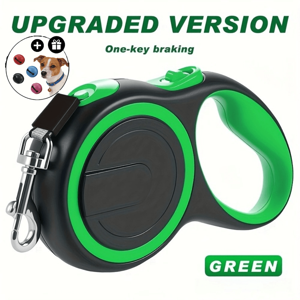Retractable Dog Leash with 4 Bells, 118-Inch Cushioned Walking Lead for Small and Medium Dogs, Outdoor Training, Camping and Hiking