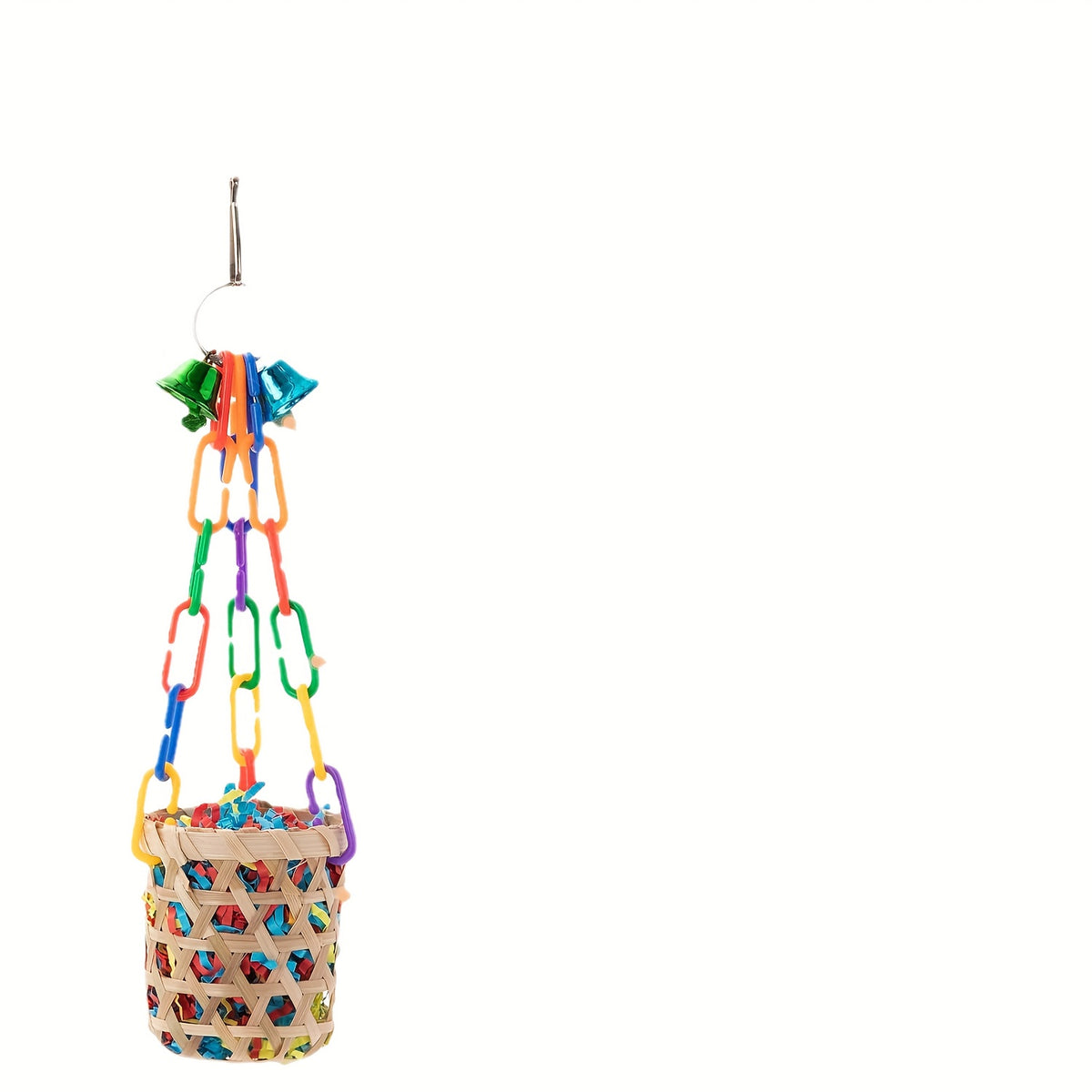 Bird Toy Set 6-Piece with Handmade Wooden Chew Toys, Hammocks, Swings and Perches for Small Birds, Cockatiels, Finches and Lovebirds