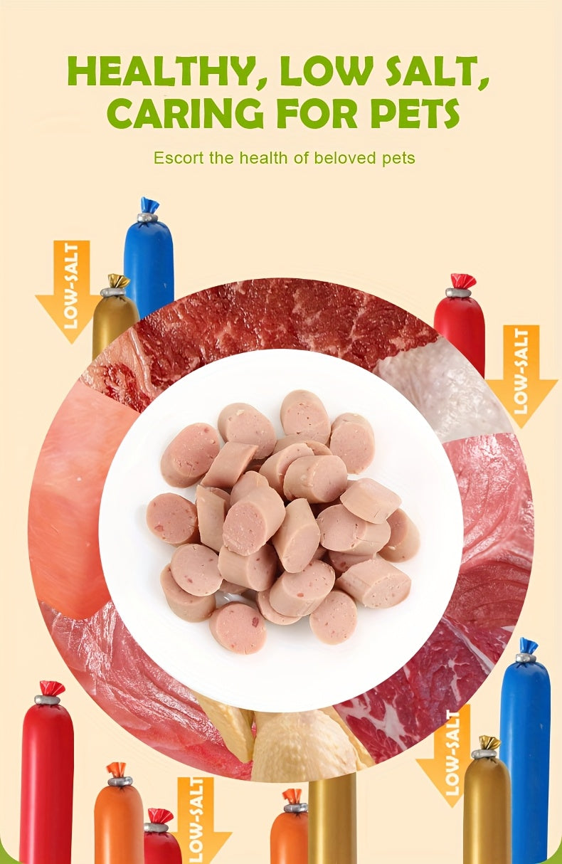 Dog Sausage Treats for Small Dogs, 16 or 32 Piece Mixed Flavor Snack Options, Chewy Training Rewards for Everyday Practice and Treat Time
