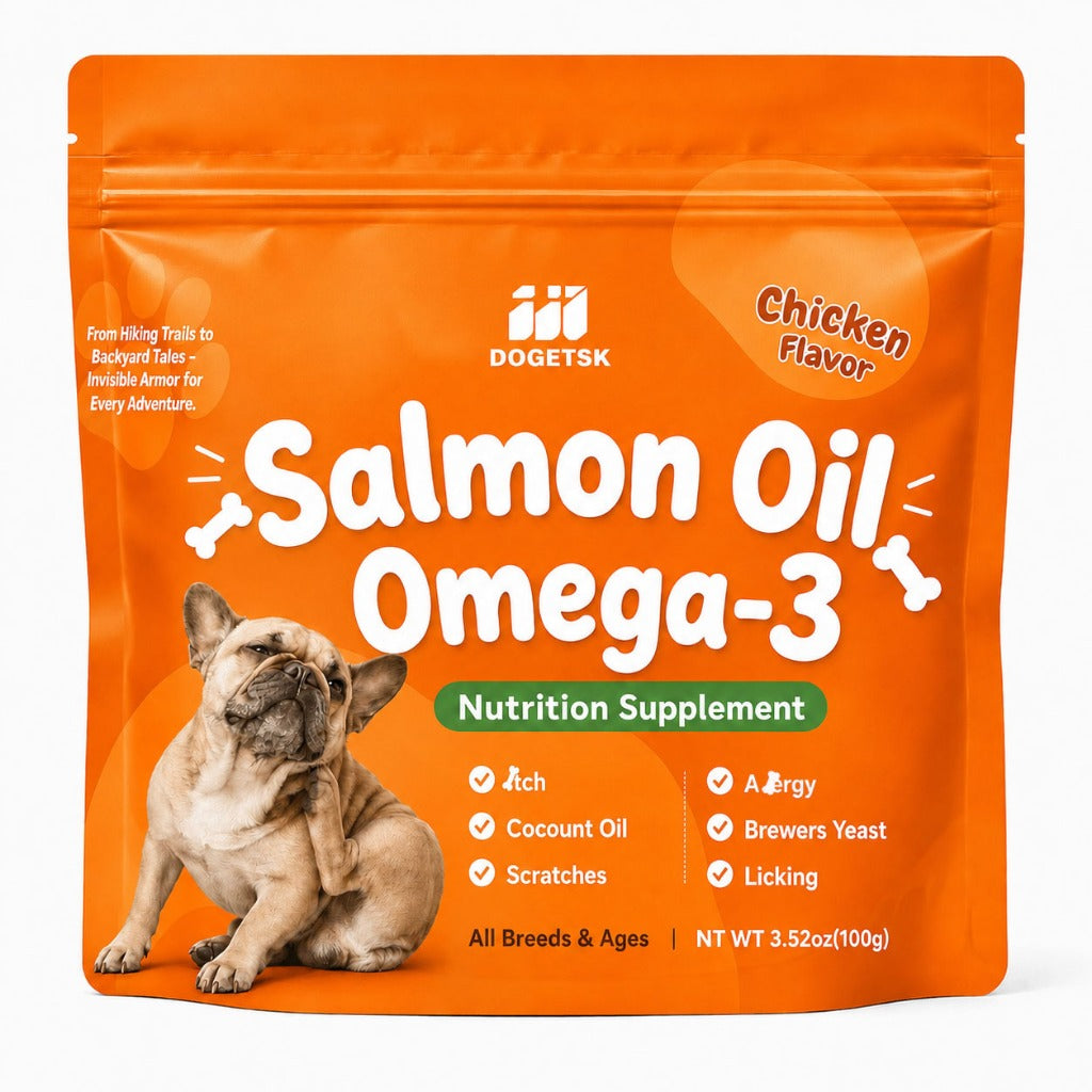 Omega-3 Fish Oil Chews for Dogs and Cats with Wild Alaskan Salmon Oil, Chewable Pet Supplement for Everyday Skin and Coat Care Routines