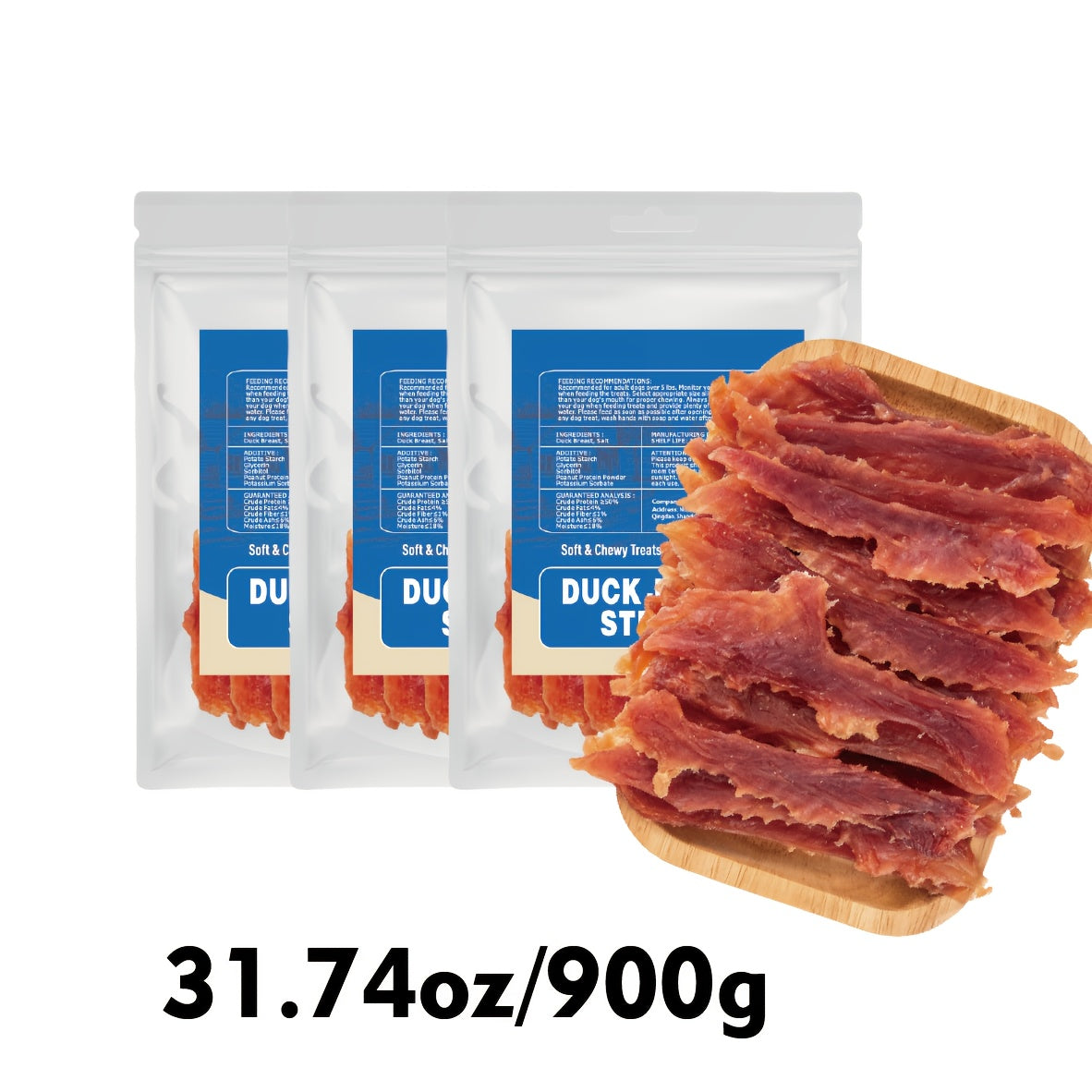 Dog Treats with Chicken Jerky, Duck Strips, Sweet Potato Wraps or Triple Flavored Kabobs, Selectable Snack Packs for Supervised Rewards
