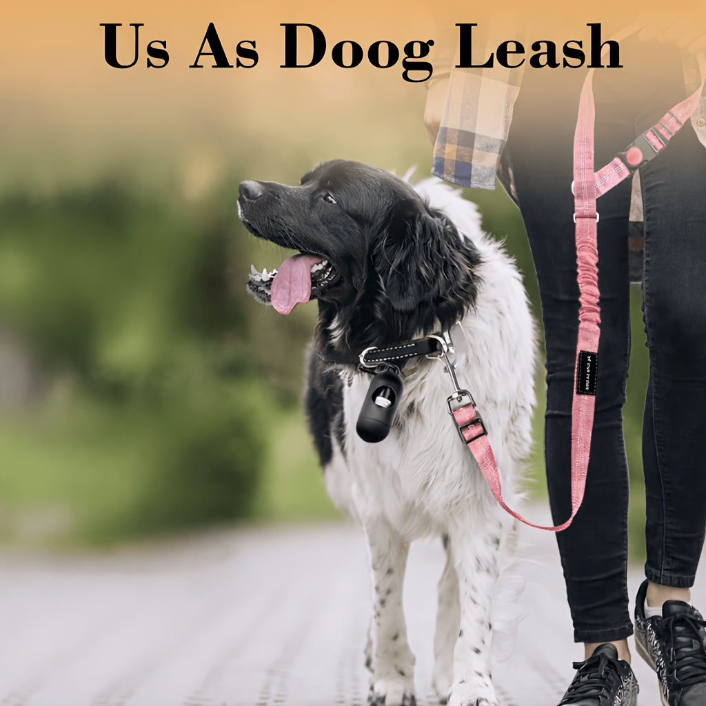 Headrest Dog Seat Belt Tether, Adjustable Reflective Bungee Car Travel Leash with Removable 3-in-1 Design in Five Colors for Road Trips
