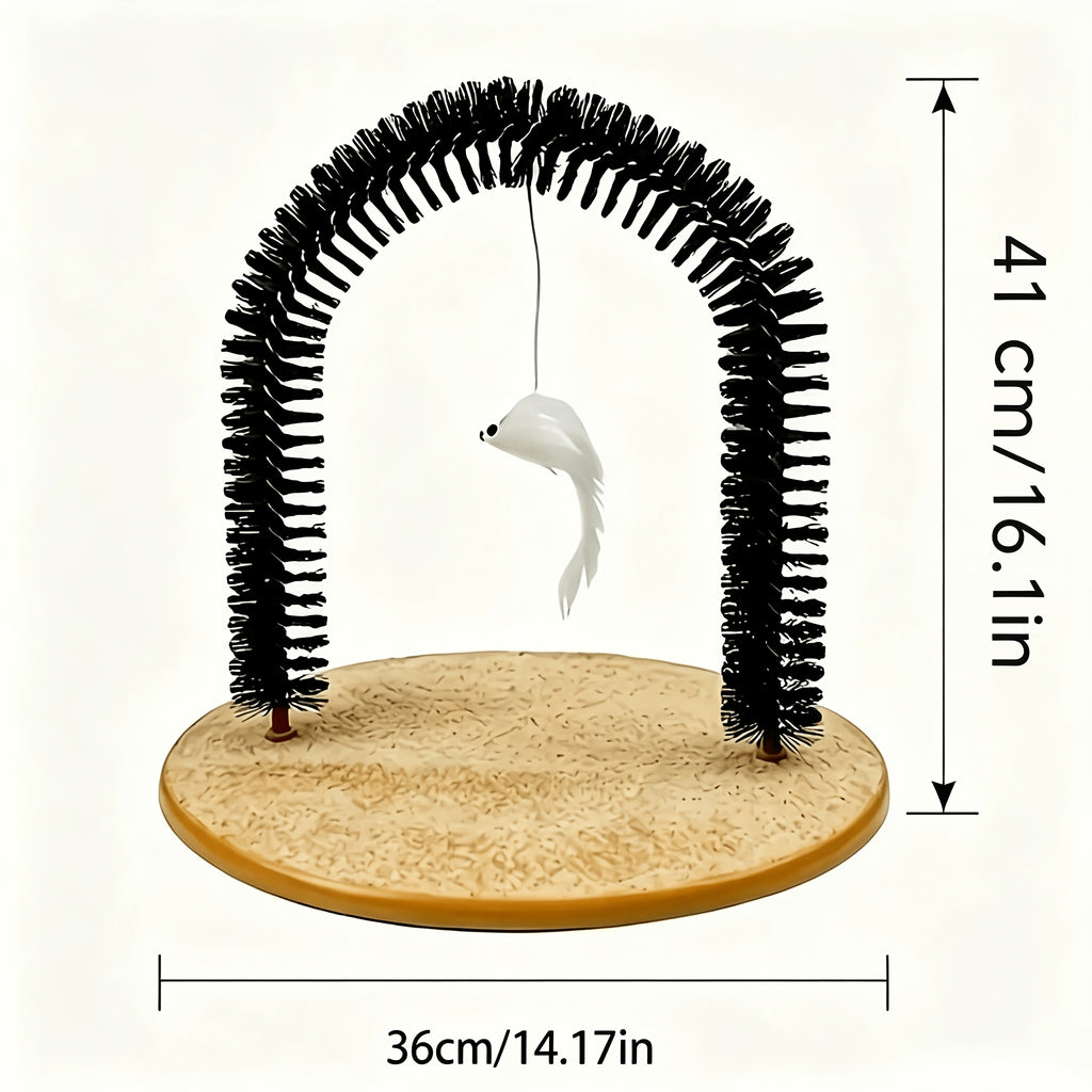 Cat Grooming Arch Massage Toy, 34 cm Self-Grooming Cat Scratcher for Rubbing, Scratching and Interactive Play for Indoor Cats and Kittens