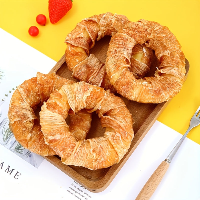 Dog Donut Chew Treats, Chicken or Duck Doughnut Snacks in 2 or 4 Pieces Plus 6-Piece Duck Option for Supervised Rewards and Dog Gift Baskets