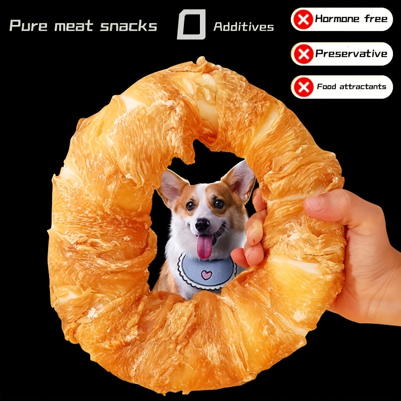 Donut Dog Treats with Chicken or Duck Meat Wrap, Ring-Shaped Snacks in 6-Piece or Two-Pack Options for Supervised Rewards and Everyday Treat Time
