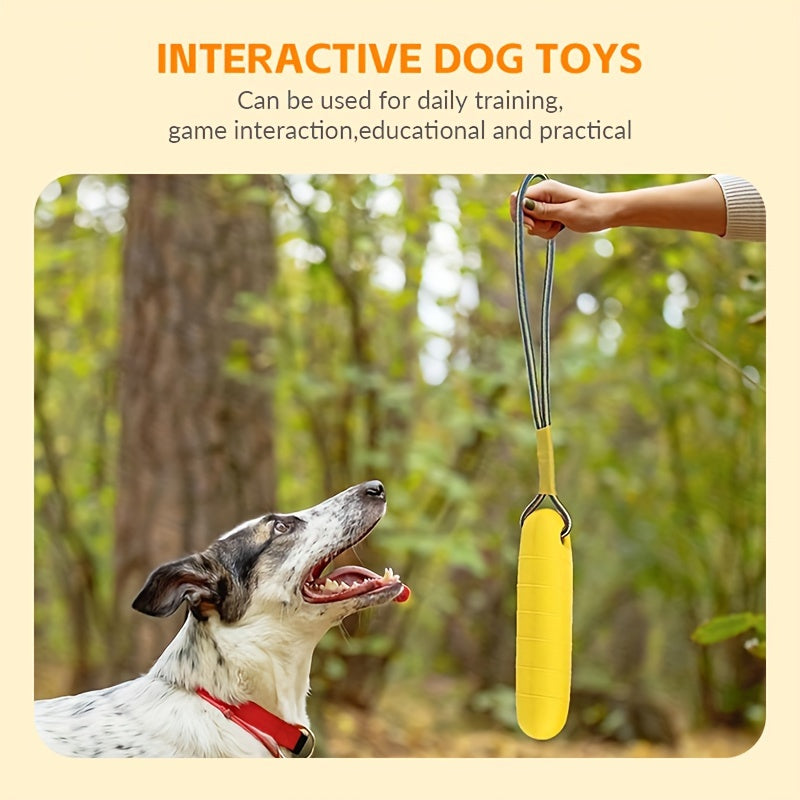 Floating Dog Toy with Rope, Single Water-Resistant Fetch and Retrieve Toy in Orange or Yellow for Supervised Summer Pool and Outdoor Play