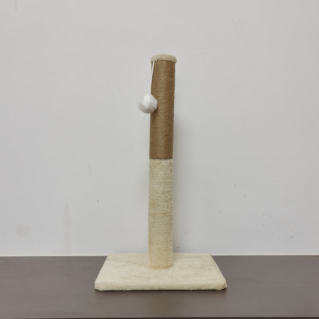 Cat Scratching Post 21 Inch with Hemp Rope, Multi-Level Indoor Cat Climbing Tower with Hanging Balls for Kittens and Adult Cats in Three Colors