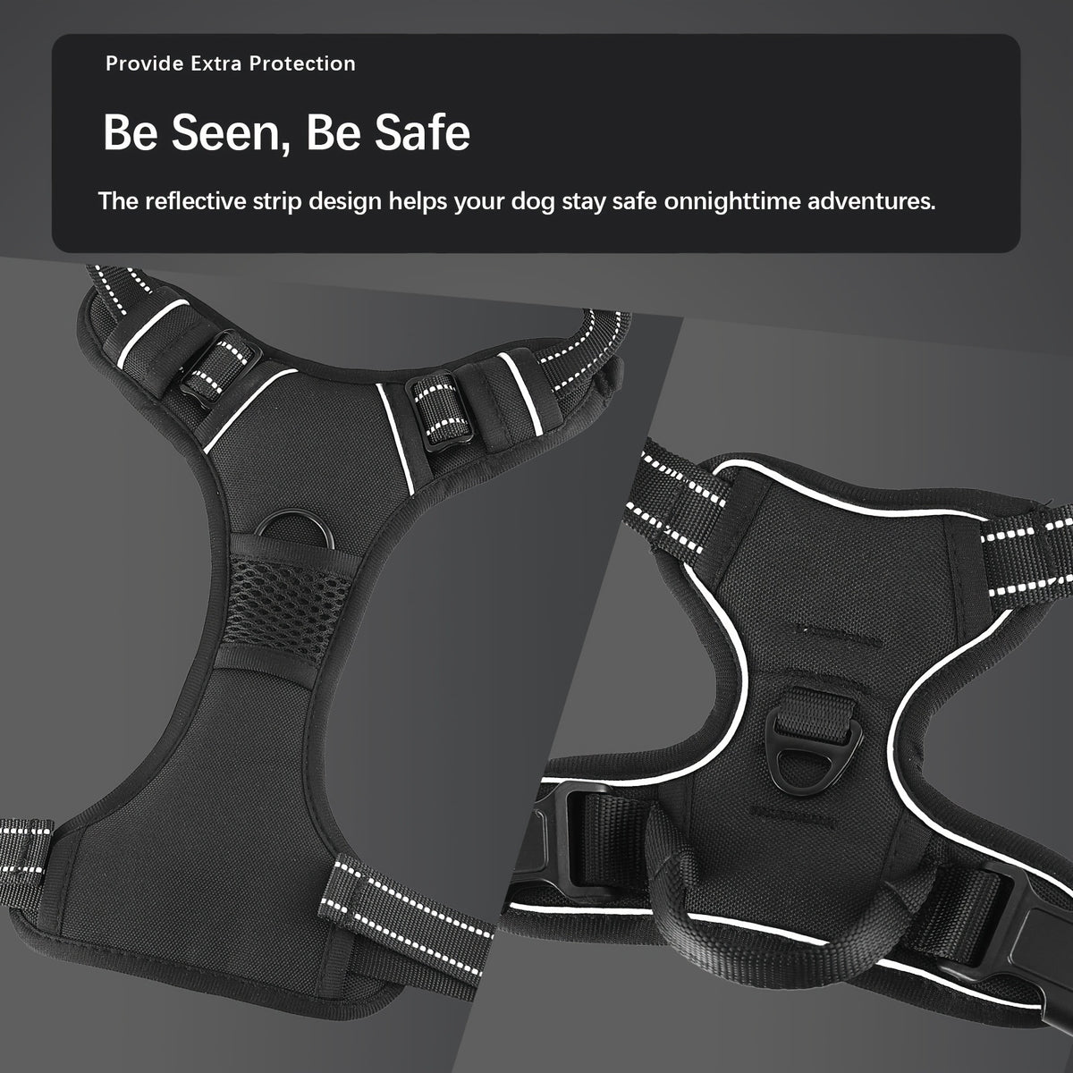 Breathable Dog Harness and Leash Set with Poop Bag Dispenser, Soft Walking Vest for Medium to Large Dogs, Red and Black Options in M, L and XL