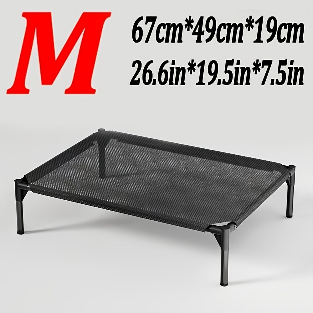 Elevated Dog Cot with Breathable Mesh, 19cm Raised Pet Bed with Metal Frame and Non-Slip Feet for Indoor, Patio and Camping Rest