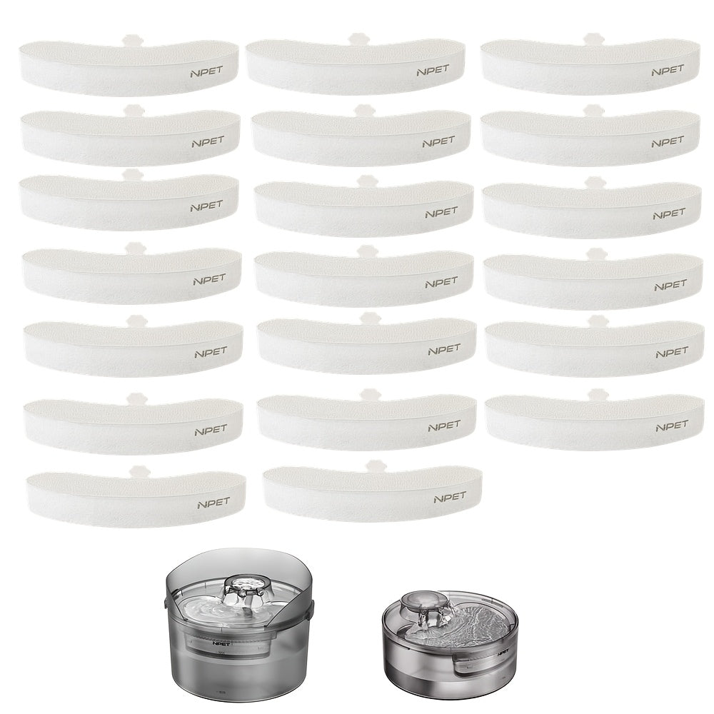 Dog Fountain Filter Refills for NPET DF10 and DF30, Replacement Water Fountain Filters in 12, 20 or 24 Packs for Everyday Pet Drinking Station Care