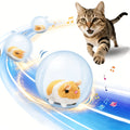 Motion Activated Cat Ball Toy, USB Powered Automatic Moving Pet Toy for Indoor Chase Play with Blue or Pink Rabbit and Squirrel Options