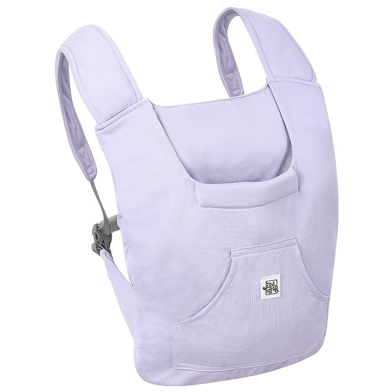 Small Dog Chest Carrier with Front Pocket, Foldable Head-Out Pet Carrying Bag with Adjustable Straps for Dogs up to 5.5 lbs and Cats up to 7.7 lbs