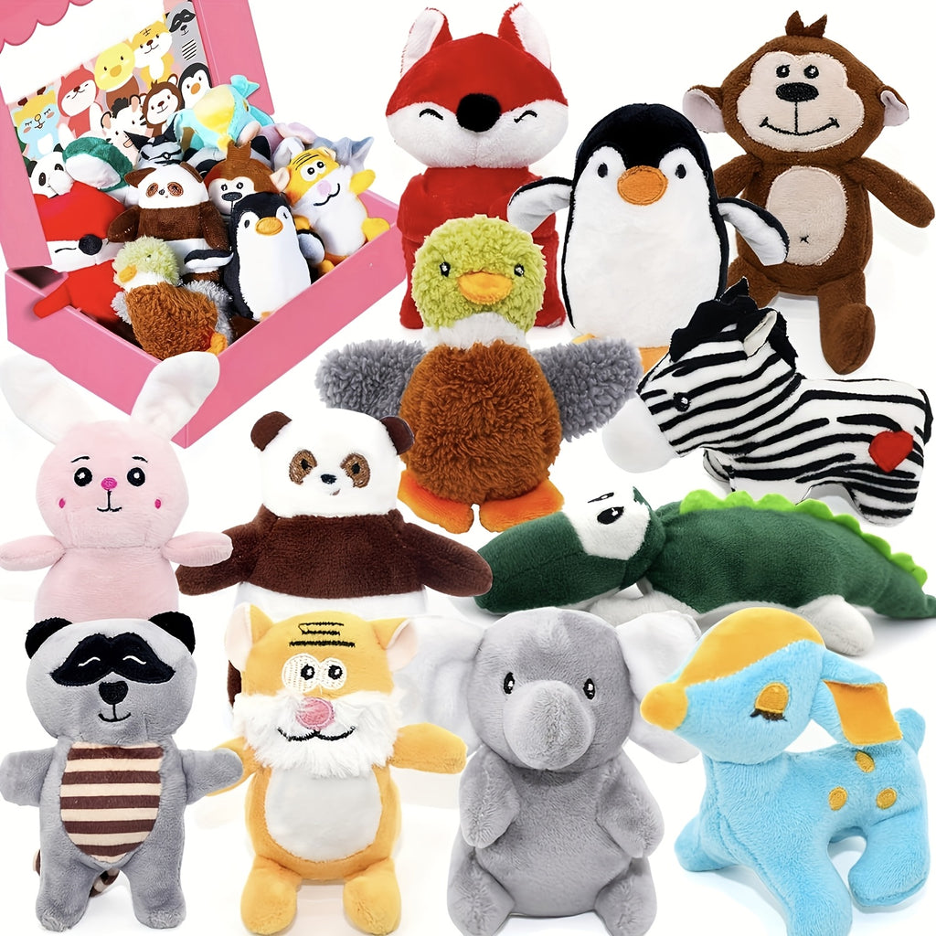 Squeaky Dog Toy Gift Set 12 Pack, Soft Stuffed Animal Puppy Toys with Storage Box for Small and Medium Dogs, Gentle Chewing and Supervised Fetch