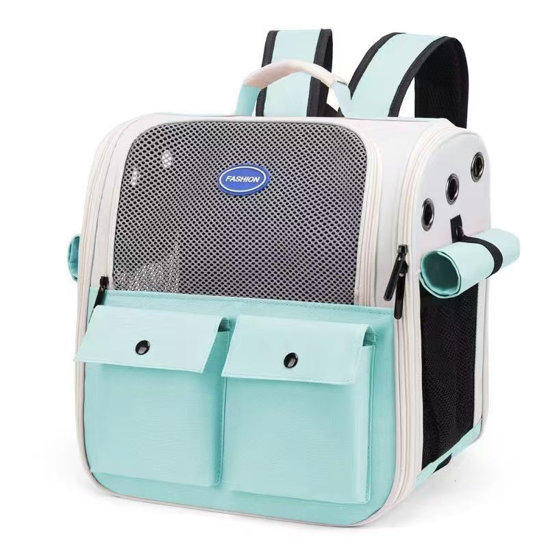 Front Opening Pet Carrier Backpack for Cats, Small Dogs and Puppies, Breathable Foldable Travel Bag with Safety Hook and Storage Pockets