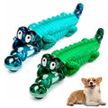 Crocodile Dog Chew Toy for Medium and Large Dogs, Milk-Flavored Textured Chewing Toy for 20–100 lb Pets, Blue and Two-Piece Set Options