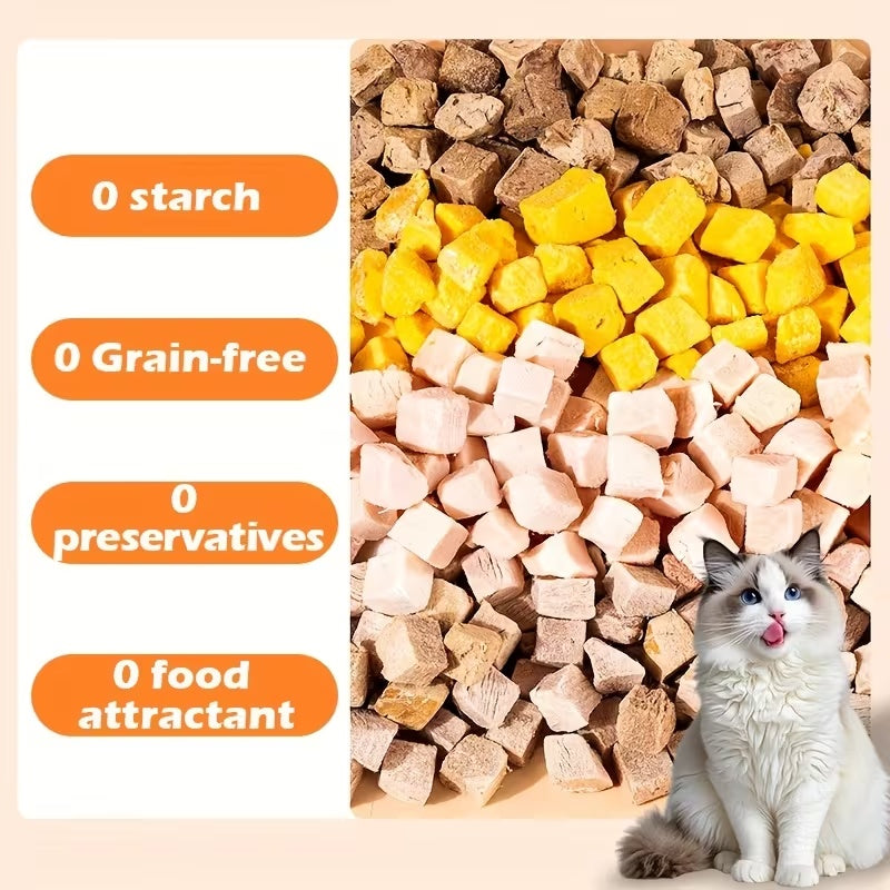 Triple Freeze-Dried Dog Treats, 150g Chicken, Beef Liver and Egg Yolk Snack Mix for Small and Medium Dogs, Supervised Training Rewards