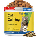 Cat Calming Treats, 150 Count Chicken Flavor Dual-Texture Chews with L-Theanine, Tryptophan and Chamomile, 75g Feline Supplement