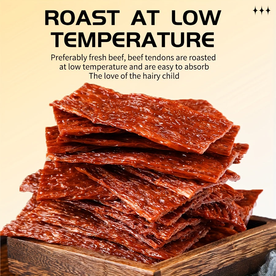 Dried Beef Tendon Strips for Dogs, 250g Single Bag or 500g Two-Pack Options, Chewy Jerky Snacks for Supervised Rewards and Training Routines