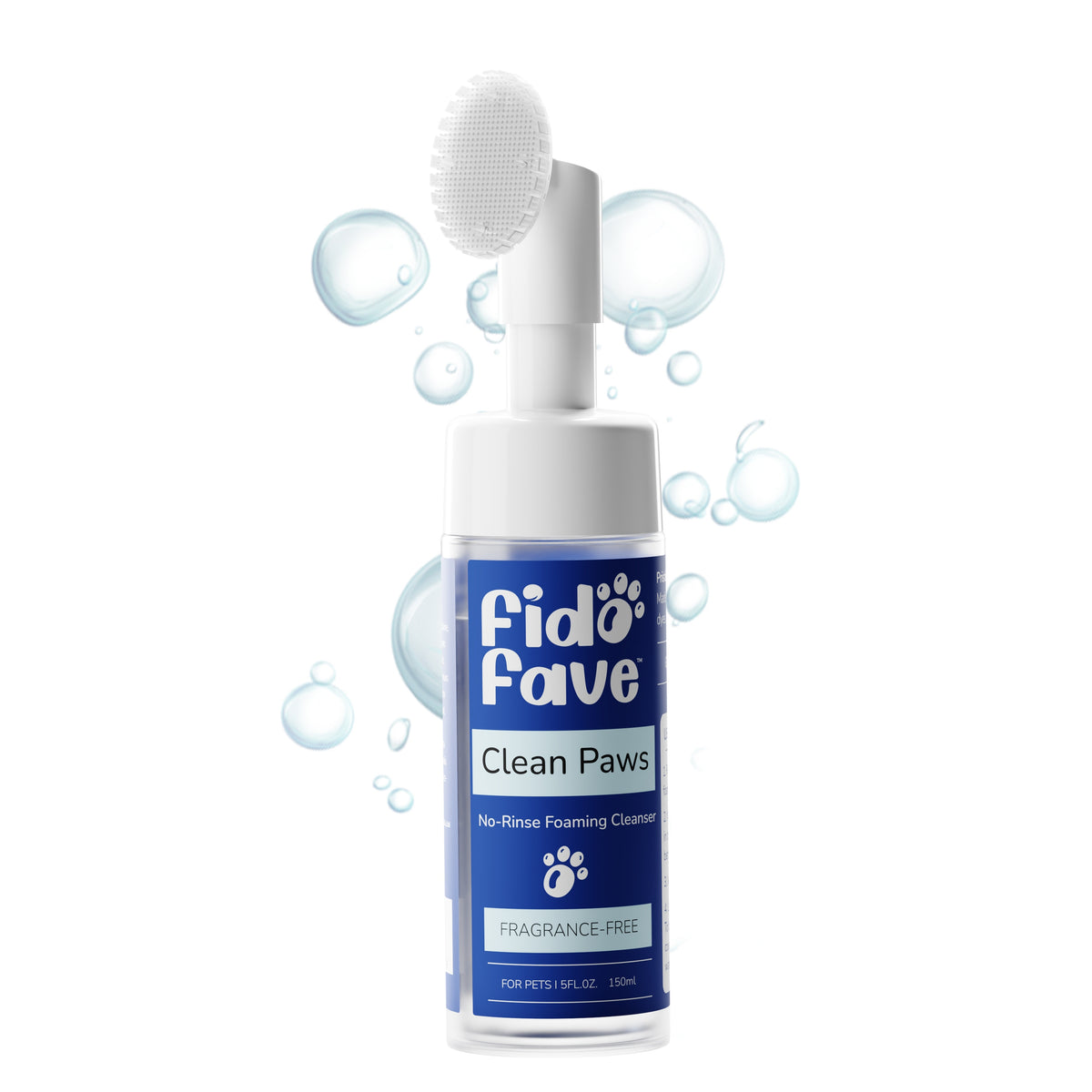 No-Rinse Paw Cleaner for Dogs and Cats, 5oz Paw Wash with Soft Brush, Lavender Chamomile, Lemongrass Sage or Fragrance-Free Options for Daily Grooming